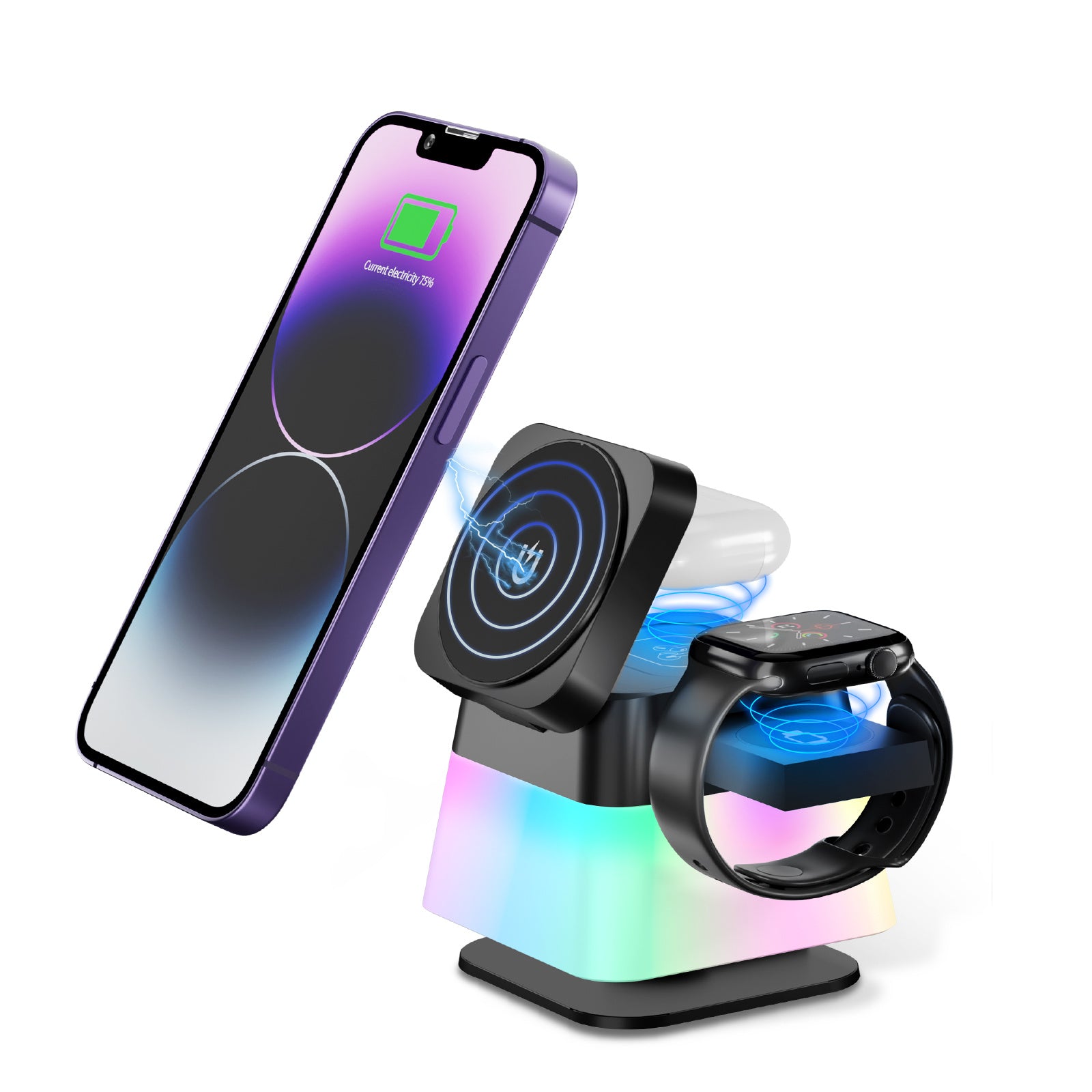 GlowCharge – 4-in-1 Wireless Charger Stand