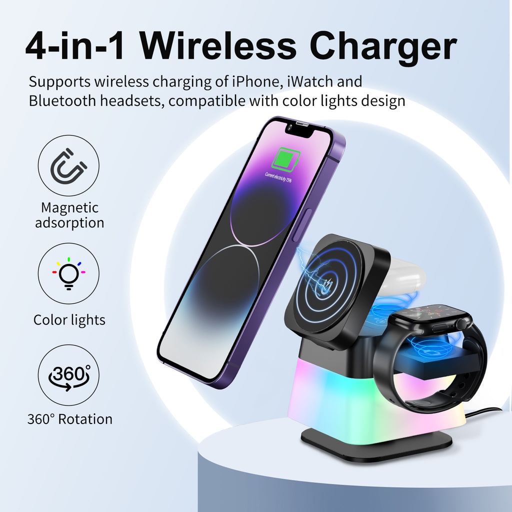 GlowCharge – 4-in-1 Wireless Charger Stand